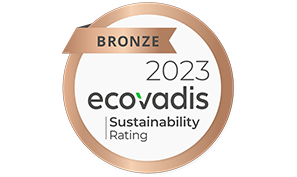 Logo der Zertifizierung Ecovadis Bronze 2023