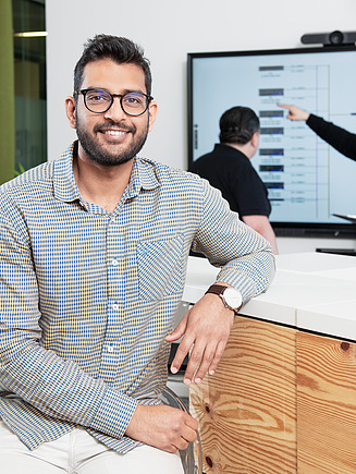 Photo of a trainee in an office