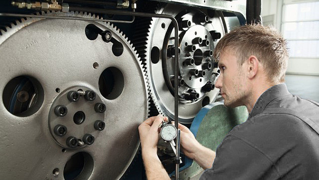 Image of a technical system being checked with a compressed air tester