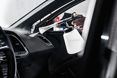 Image of cleaning the interior of a car