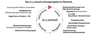 Grafik über das Leistungsangebot von ecoconsult.